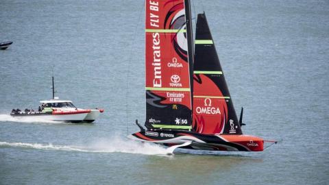 America's Cup: Team New Zealand happy with new boat's impressive foiling on debut sail